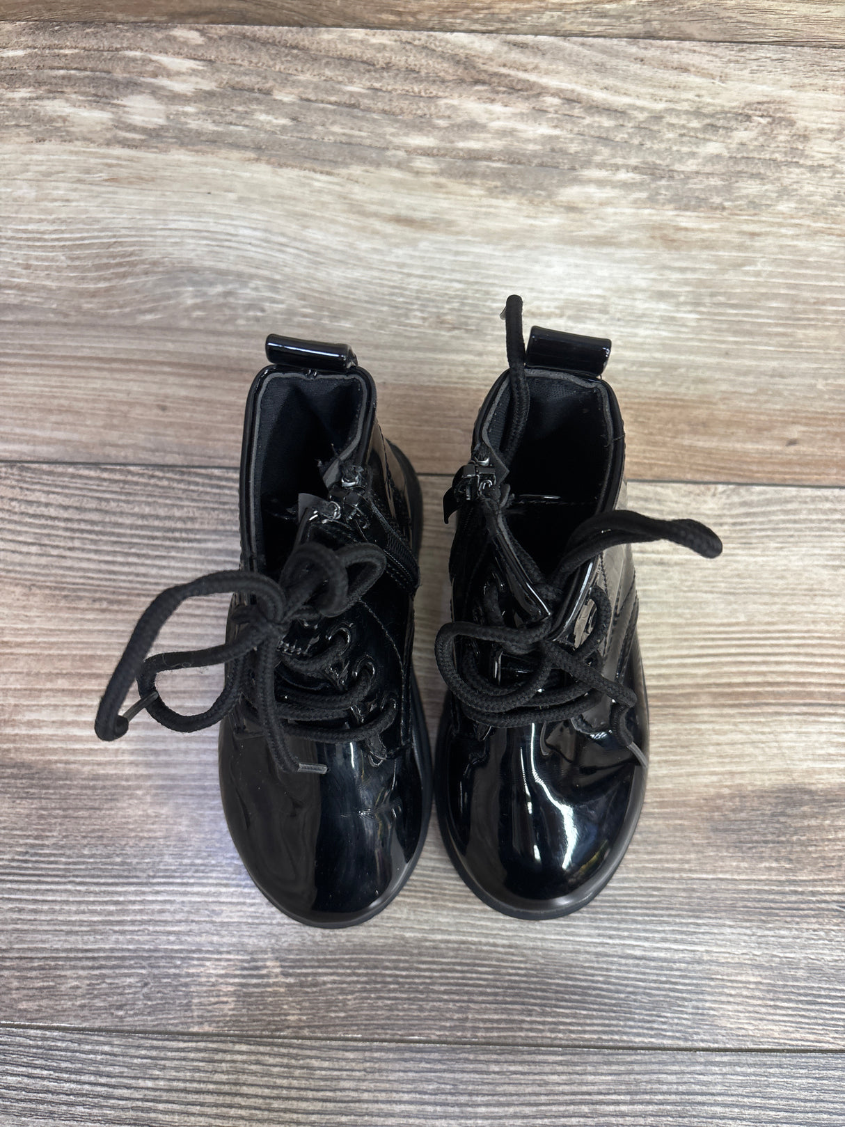Comfy Kids Faux Leather Lace-Up Boots Black sz 7c