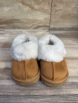 Wonder Nation Faux Fur Trim Slippers Brown sz 5c