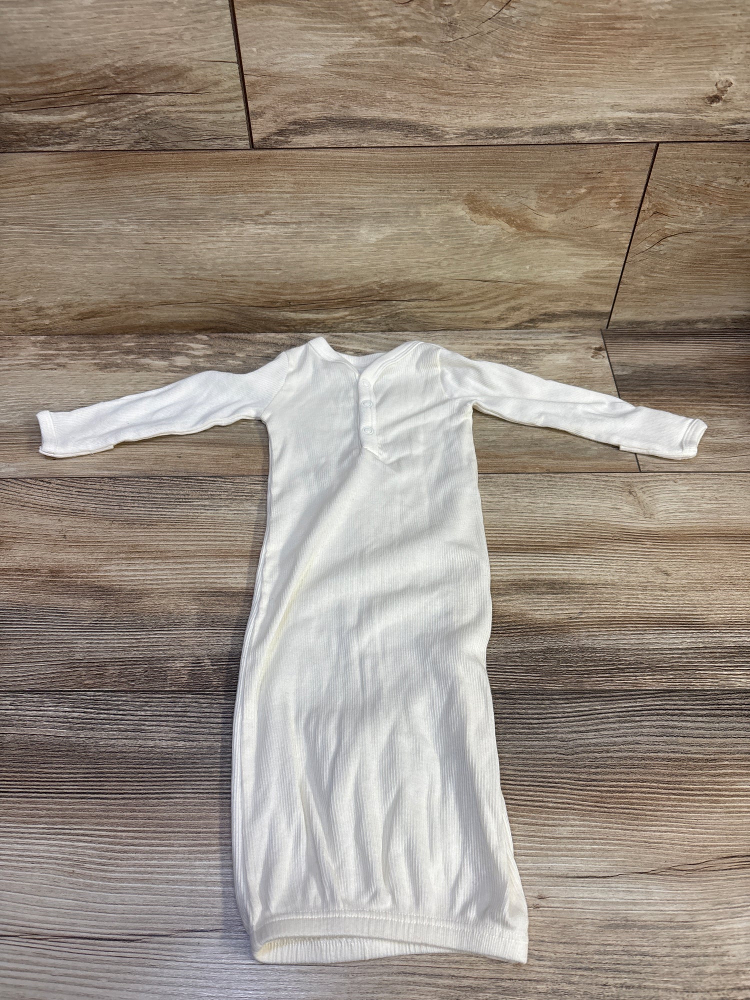 Little Planet Organic Ribbed Henley Sleep Gown Ivory sz Newborn