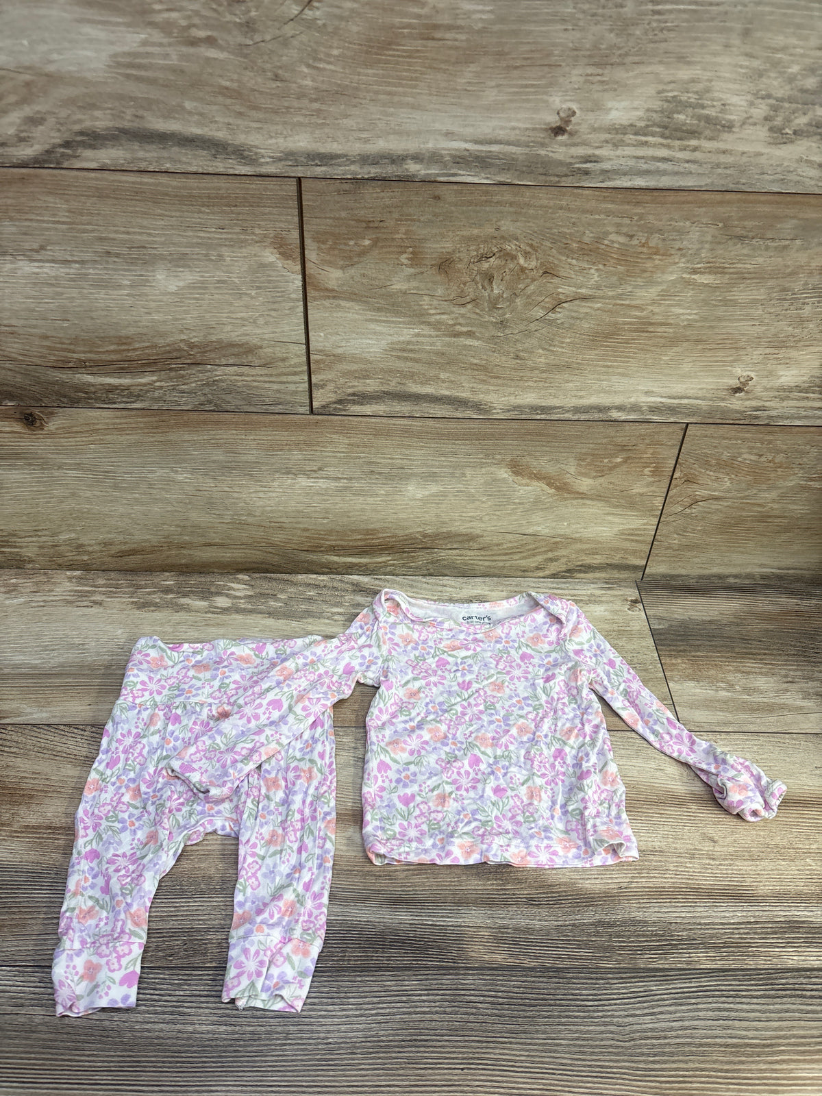 Just One You PurelySoft 2pc Floral Shirt & Pants Set White sz 3m