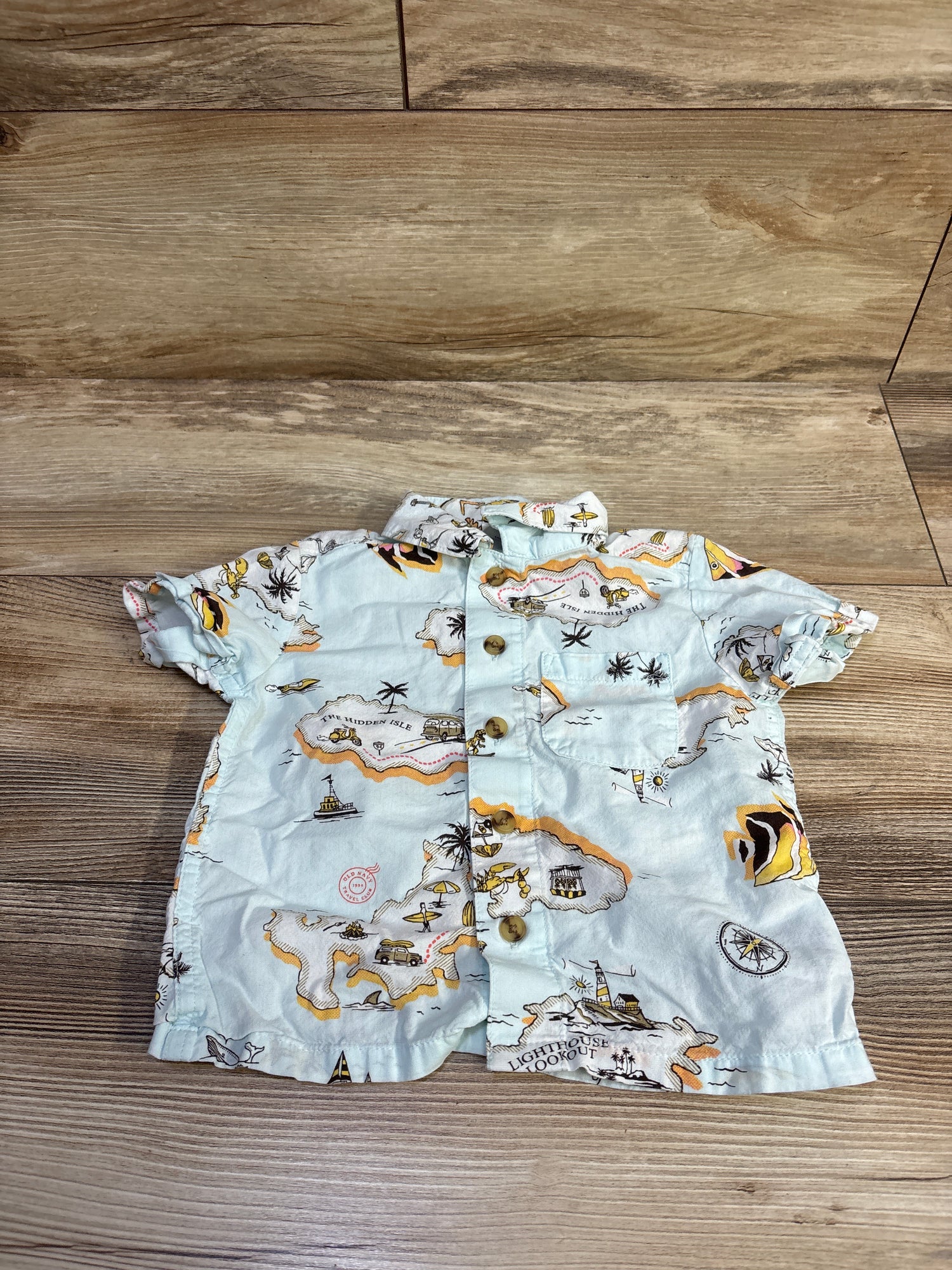 Old Navy Button Up Shirt Blue sz 12-18m