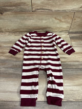 Cat & Jack Striped Button-Front Coverall Maroon sz 12m