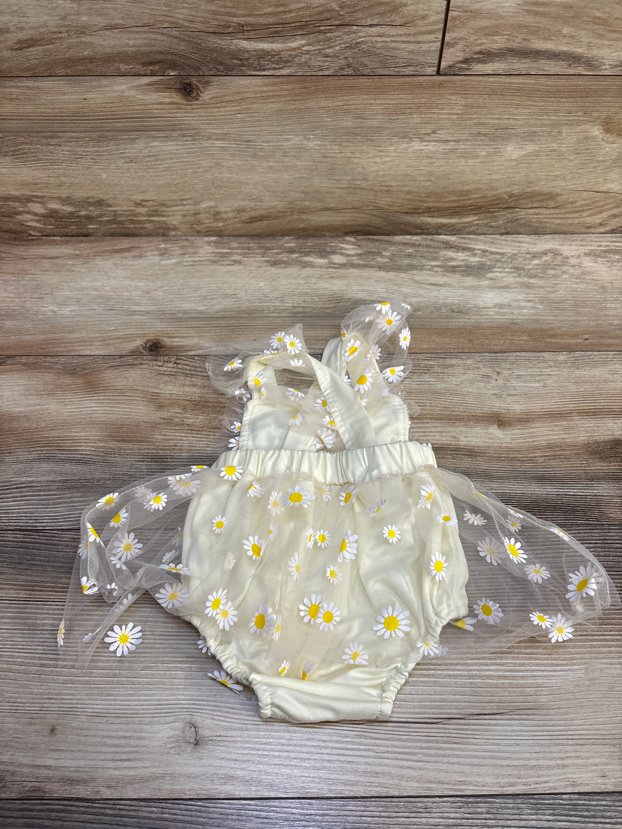 Curenmufel Floral Tulle Bodysuit Dress Yellow sz 3-6m