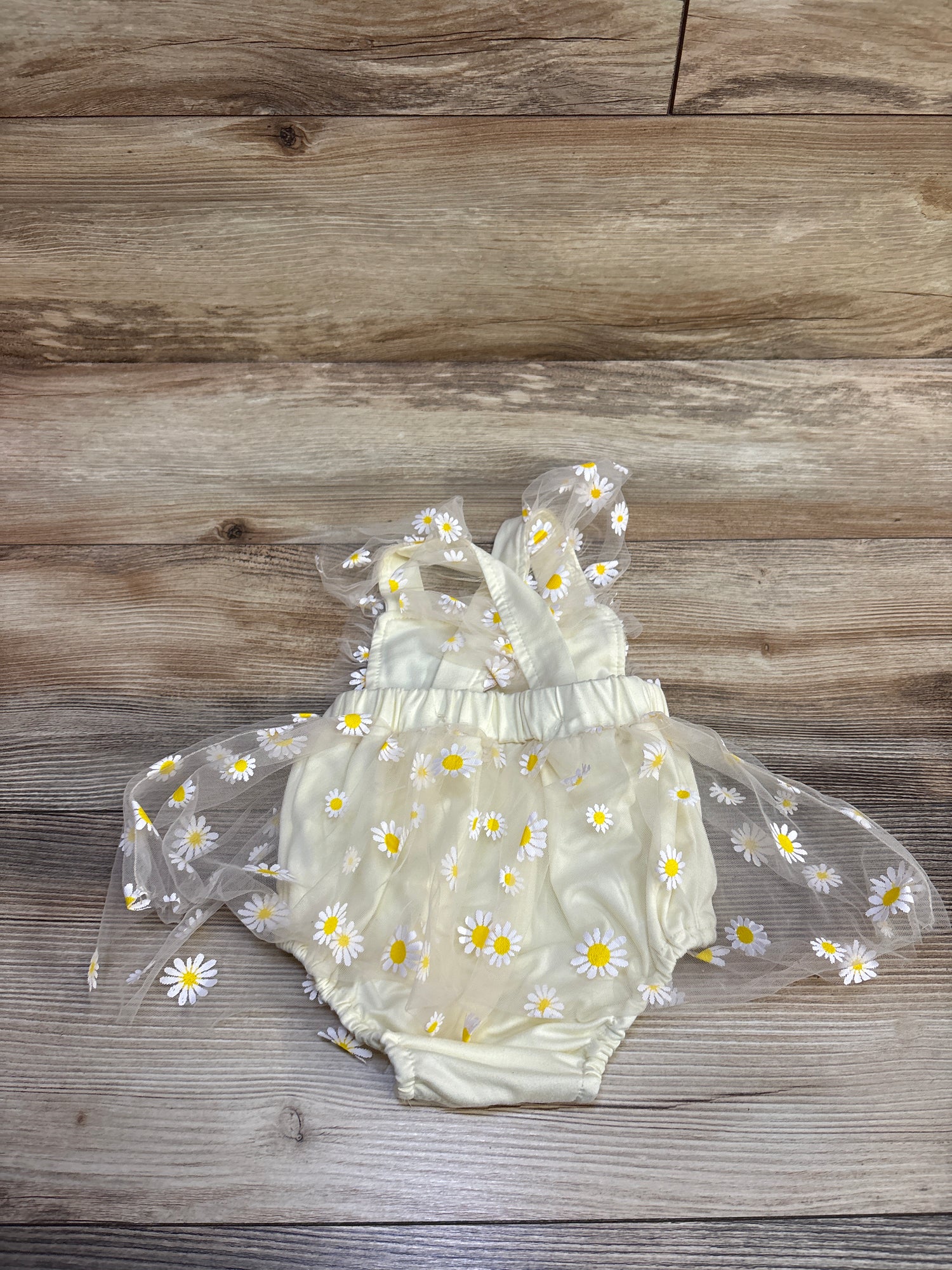 Curenmufel Floral Tulle Bodysuit Dress Yellow sz 3-6m
