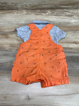 Just One You 2pc Bodysuit & Shortall Set Grey/Orange sz 3m