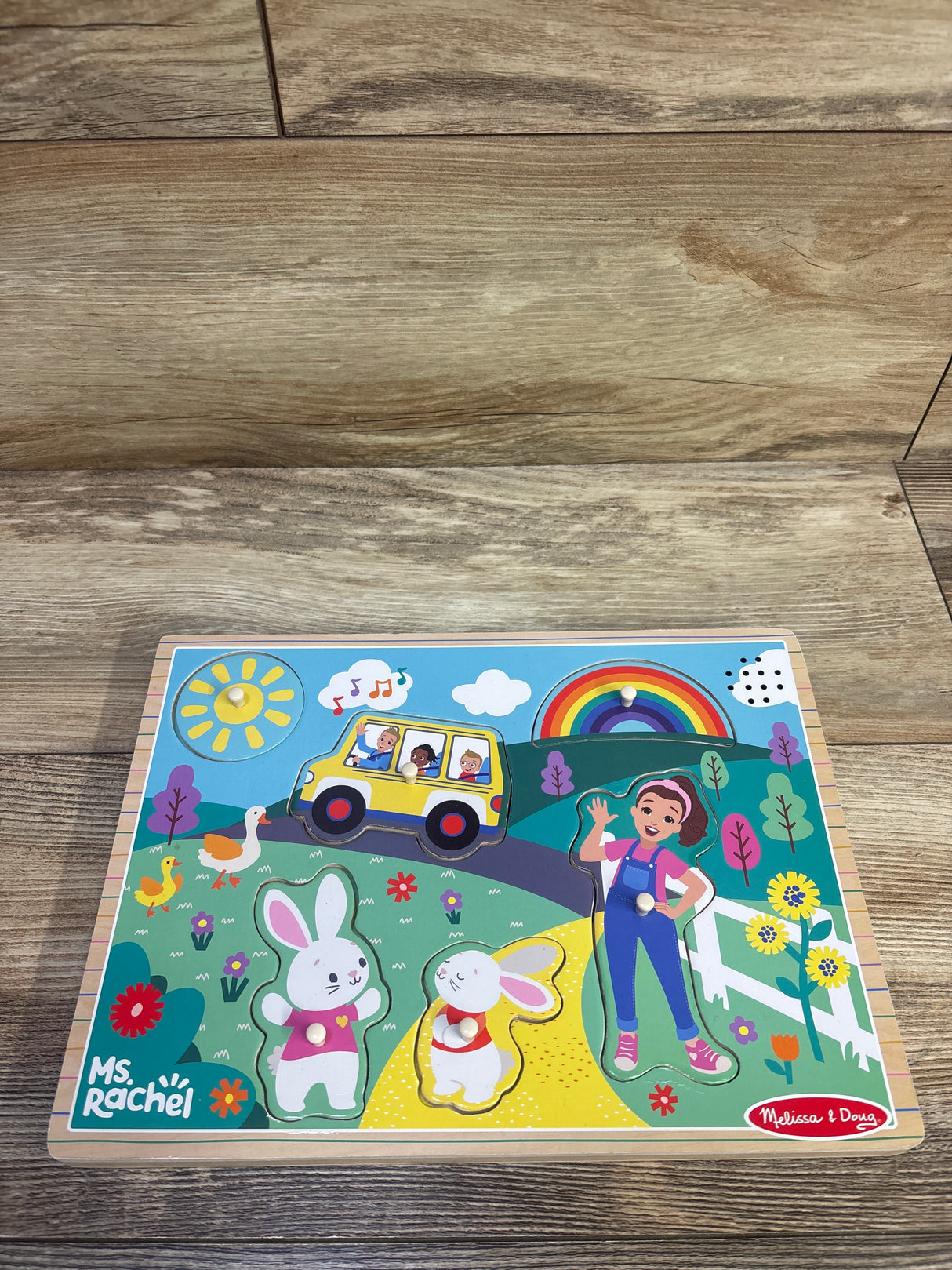 Melissa & Doug Ms. Rachel Wooden Sound Peg Puzzle