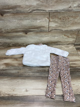 Nicole Miller 2pc Plush Sweatshirt & Floral Leggings White sz 12m