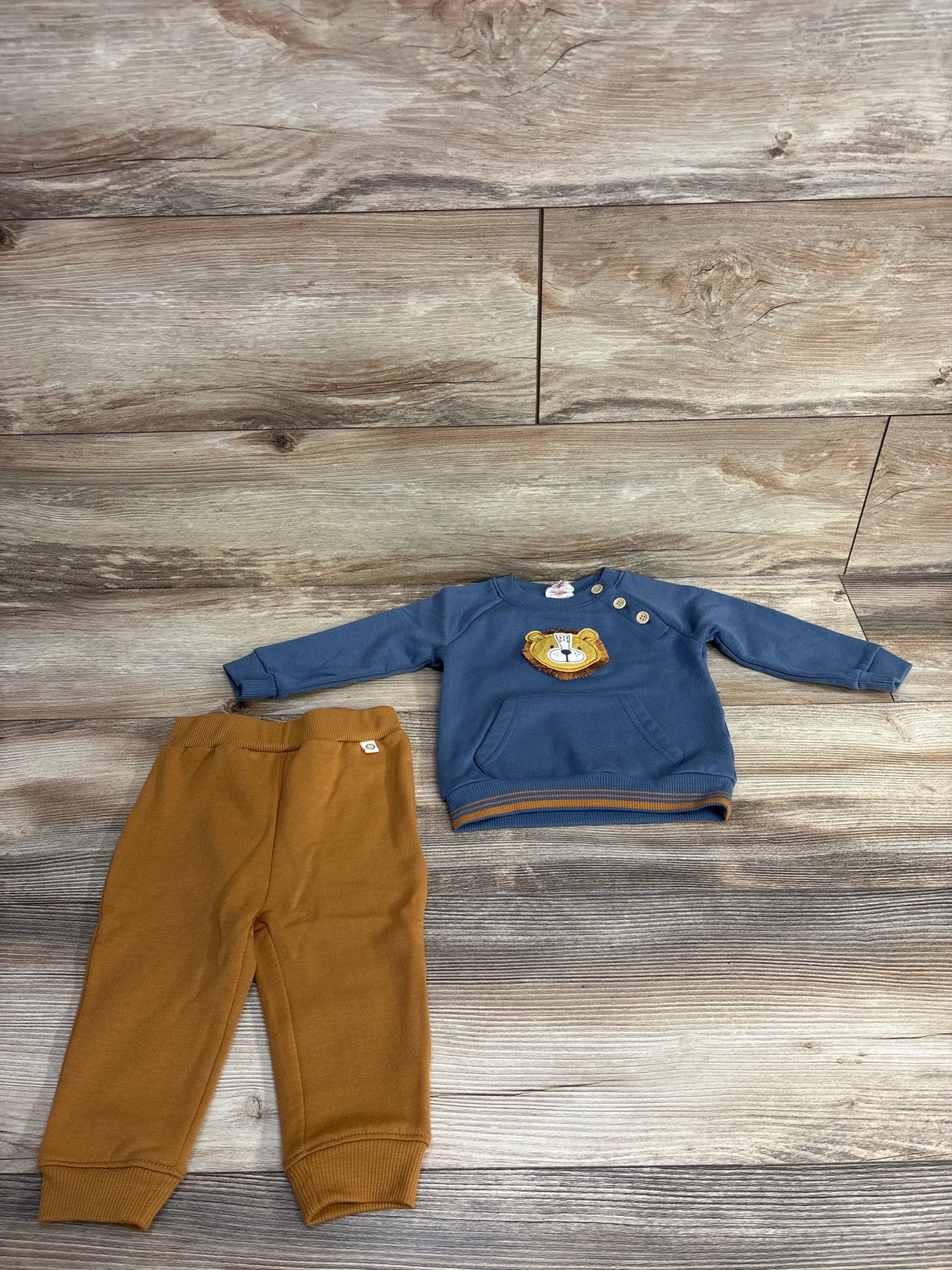 Novograts 2pc Lion Pull Over Sweater & Jogger Set Blue sz 6-9m