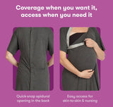 NEW Frida Mom Delivery & Nursing Gown Grey One Size