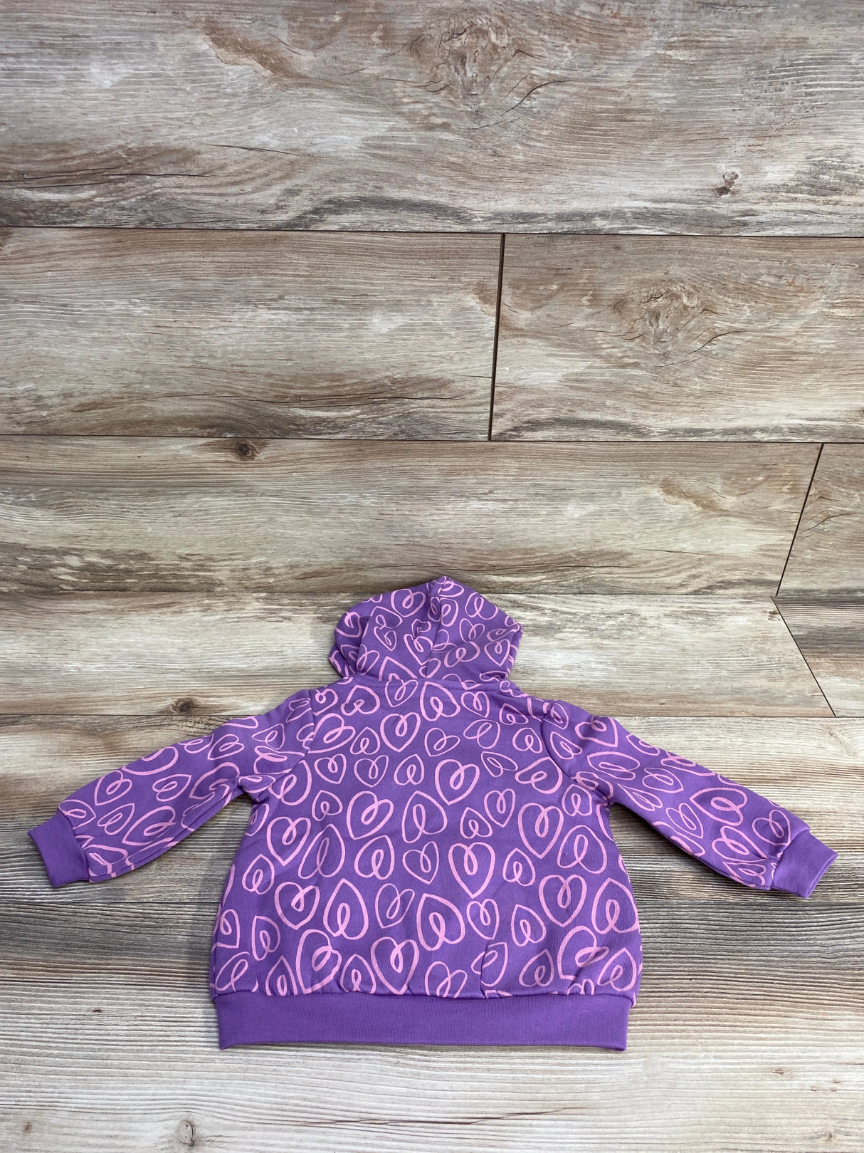 NEW Okie Dokie Heart Print Full-Zip Hoodie Purple sz 12m