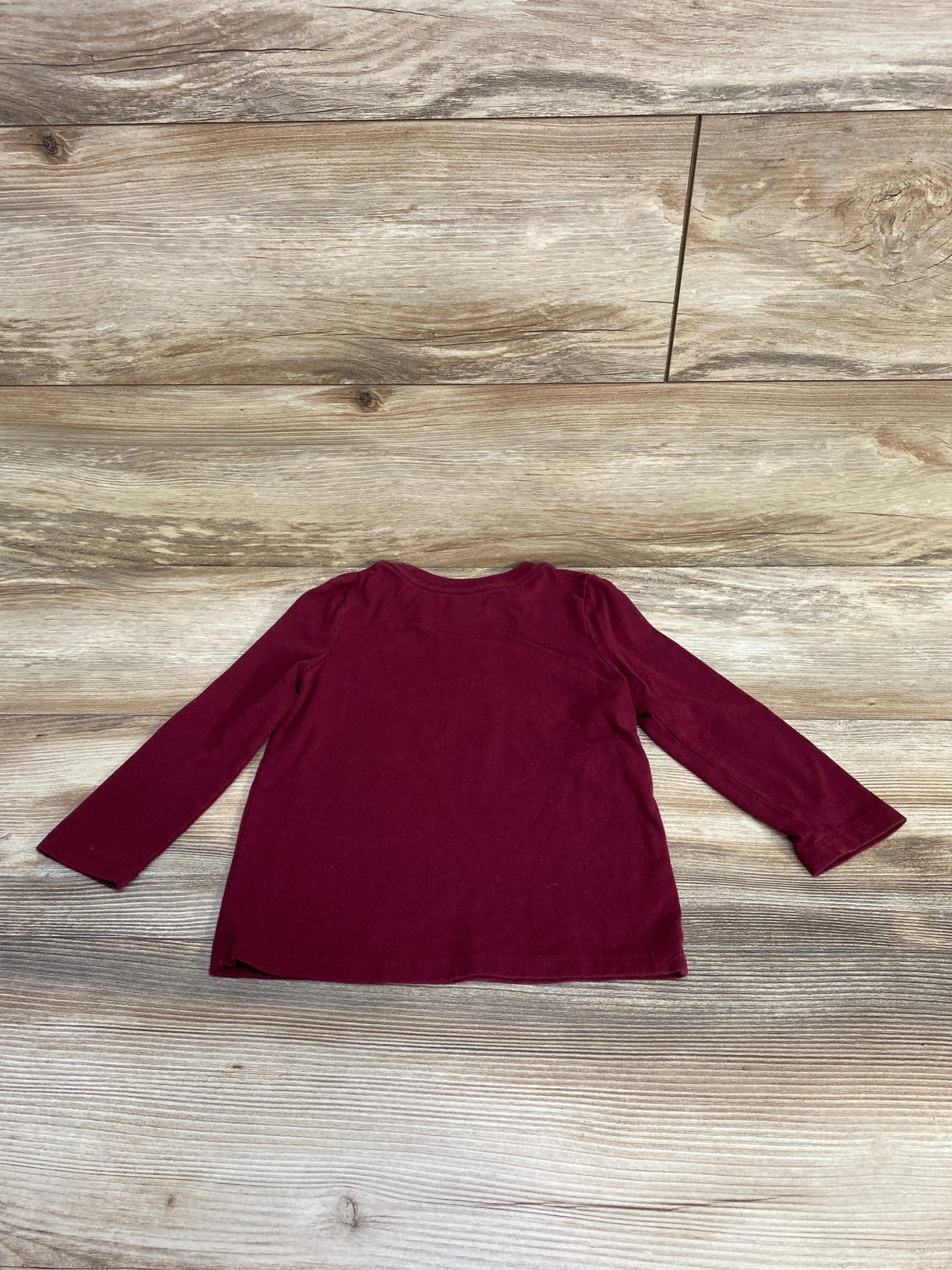 Cat & Jack Happy & Thankful Long Sleeve Shirt Burgundy sz 3T