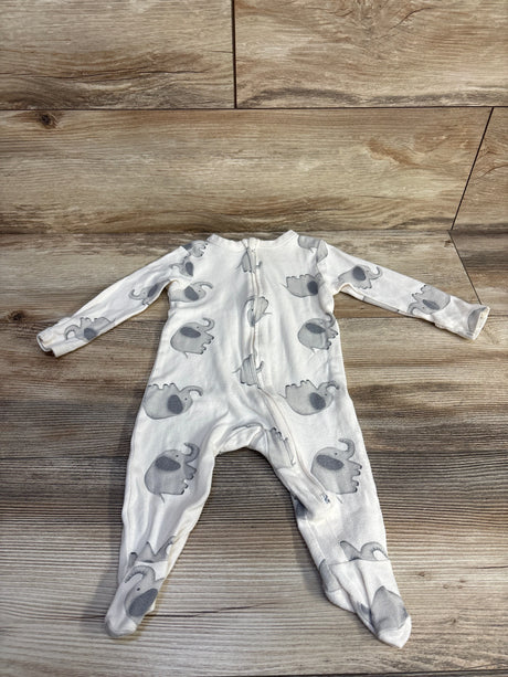 Old Navy Elephant Print Sleeper White sz 6-9m - Me n Mommy To Be