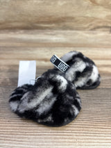 NEW Ugg Fluff Yeah Slides Marble Black/White sz 2/3c