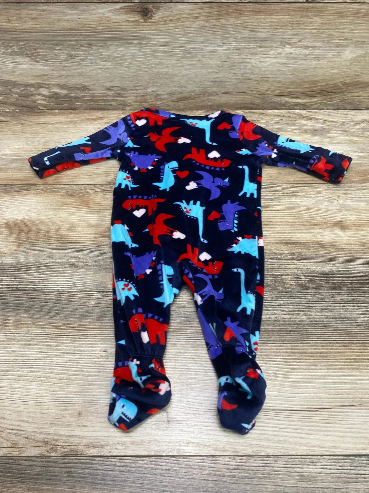 Cat & Jack Valentine Dinosaur Sleeper Navy sz 0-3m