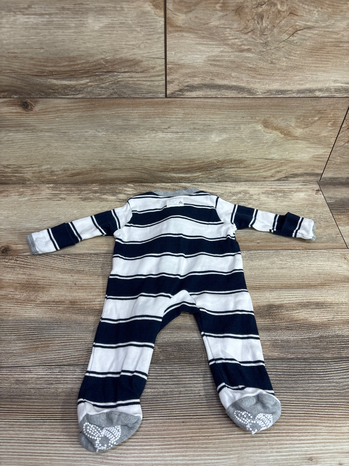 Burts Bees Baby Striped Sleeper White sz Newborn