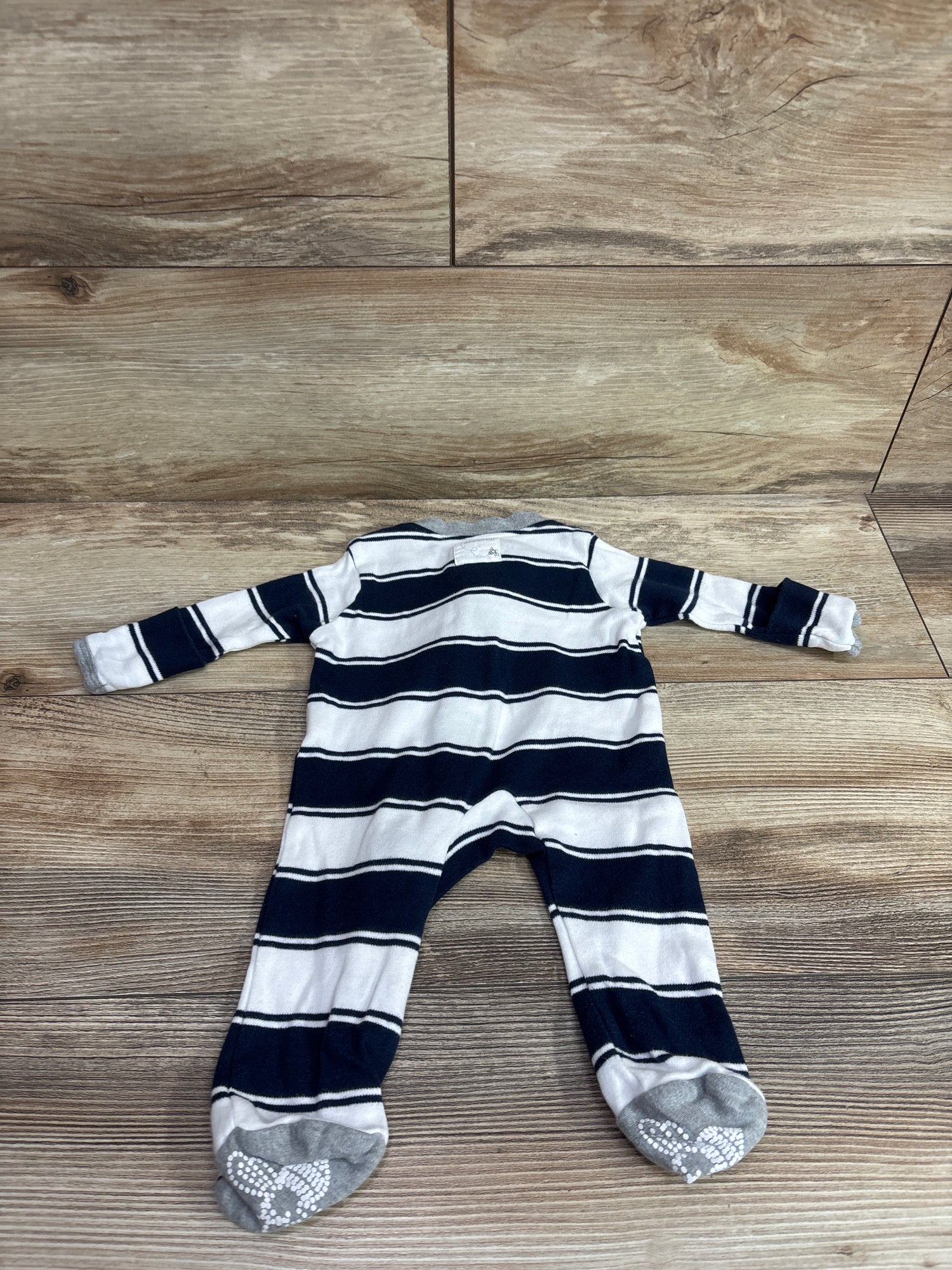 Burts Bees Baby Striped Sleeper White sz Newborn