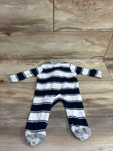 Burts Bees Baby Striped Sleeper White sz Newborn