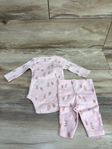 Just One You 2pc Bodysuit & Pants Set Pink sz Newborn