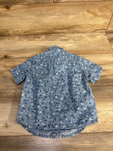 Janie & Jack Ditsy Floral Chambray Button-Down Shirt Blue sz 2T
