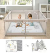 Flying Fish Baby Playpen with Reversible Mat, 47x47in