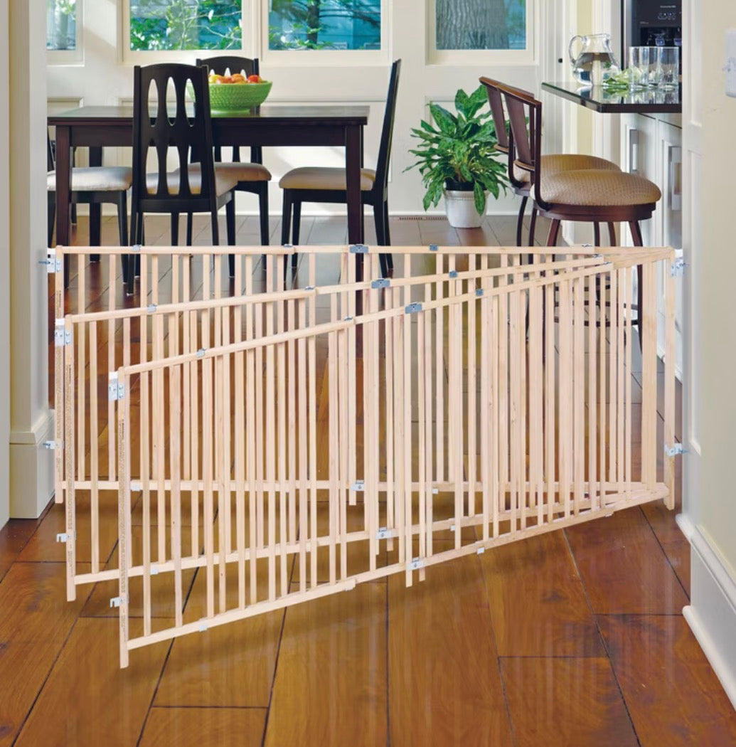 Toddleroo by North States Extra-Wide Swing Wood Gate 60-103''