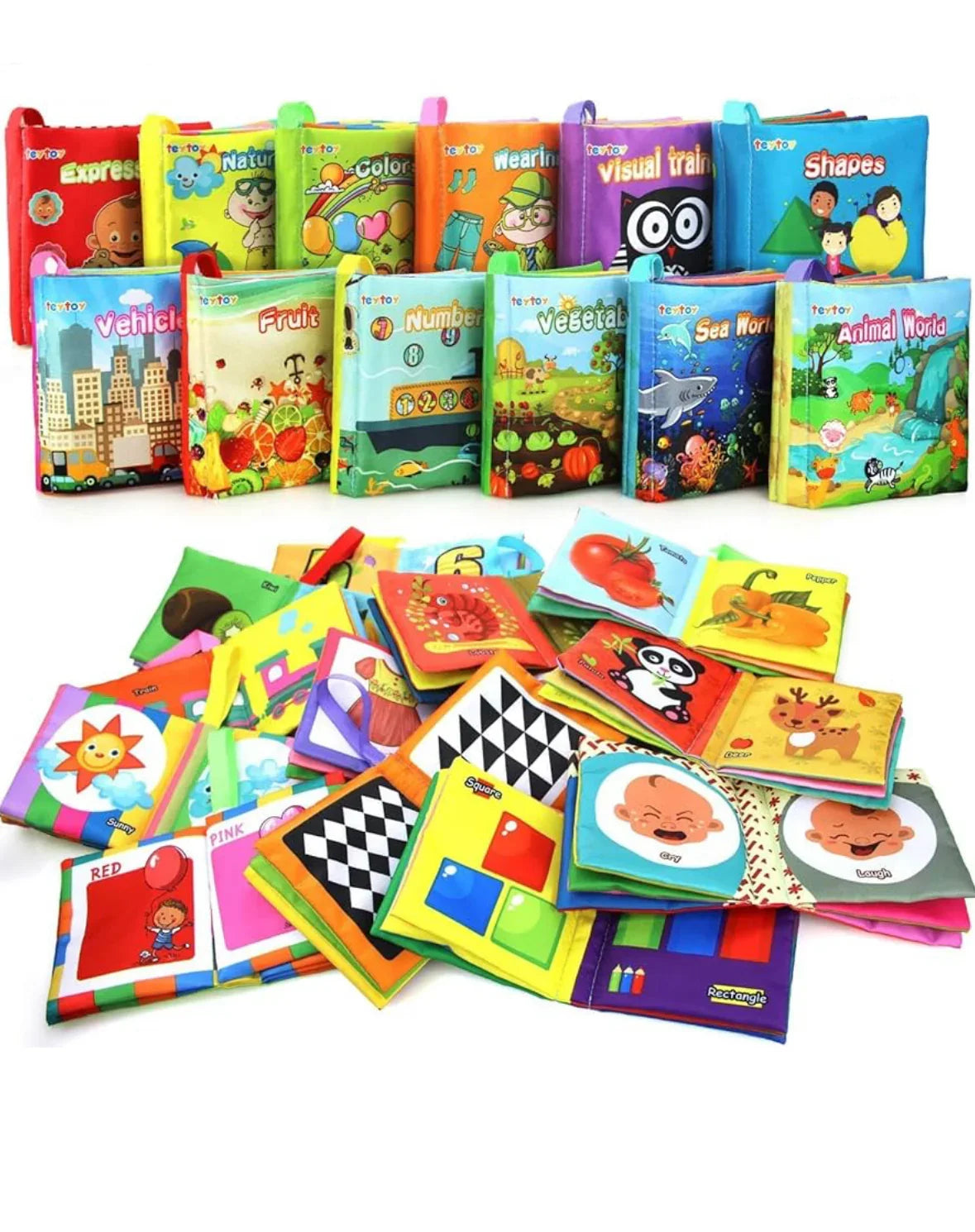 Teytoy My First Cloth Activity Crinkle Soft Books, 12pc - Me n Mommy To Be