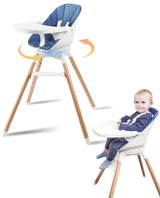 Tameler 3-in-1 Wooden Baby Feeding High Chair Blue