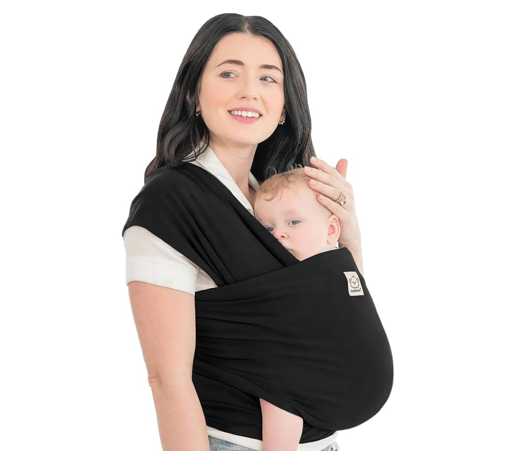 KeaBabies Original Baby Wrap Carrier - Black 7-35lbs