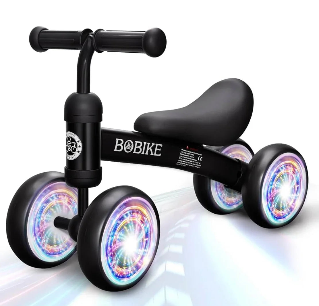 NEW Bobike Light-Up Wheels Balance Bike Black
