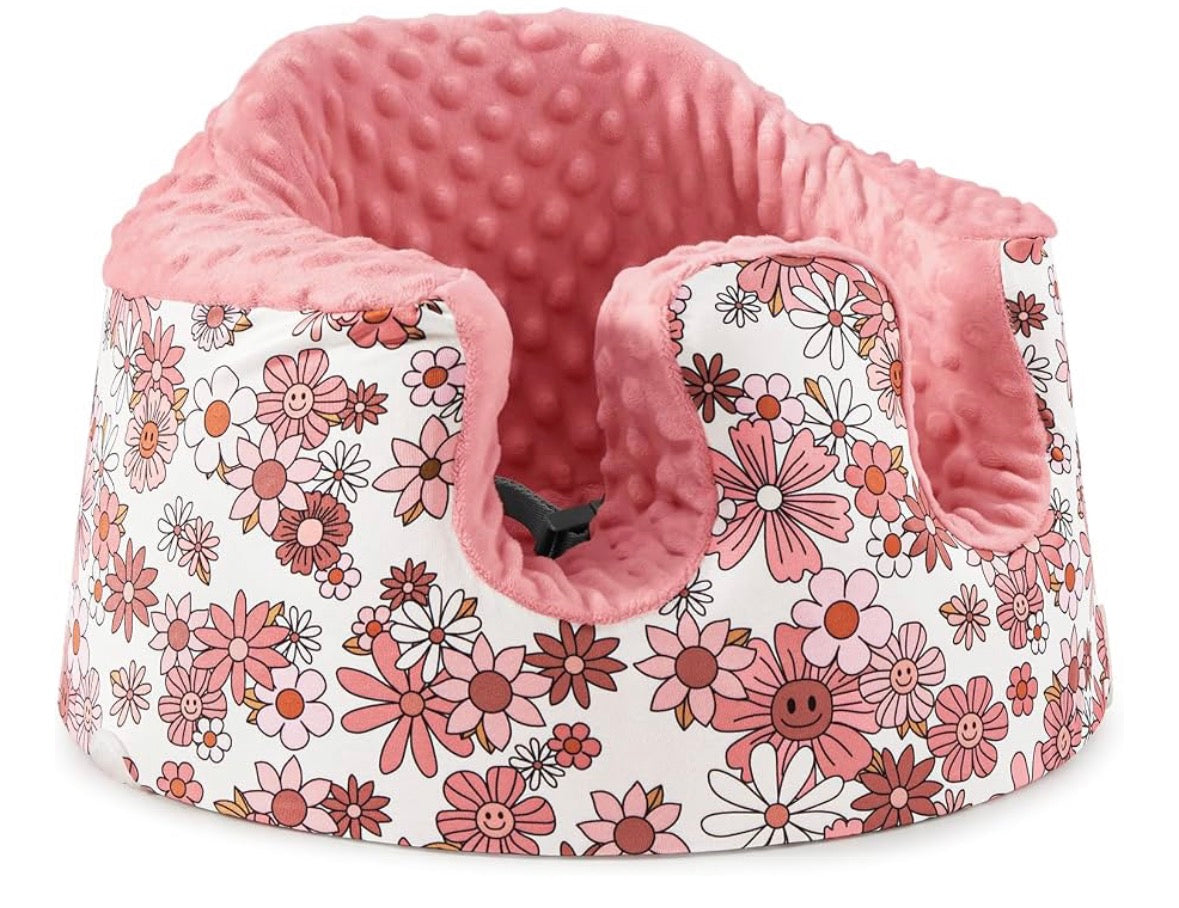 Mamatepe Floral Floor Seat Cover, Compatible with Bumbo & Nuby - Pink