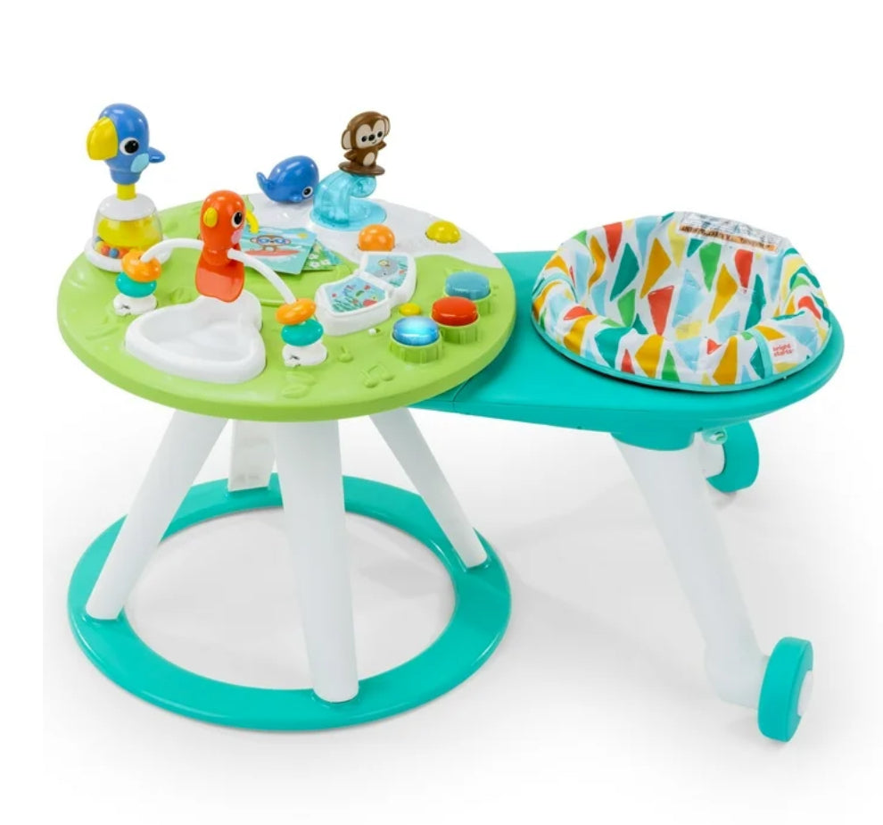 NEW Bright Starts Around We Go 2-in-1 Baby Walker Tropic Cool