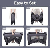 NEW Pamo Babe Travel Playard w/ Bassinet and Changing Station, Grey
