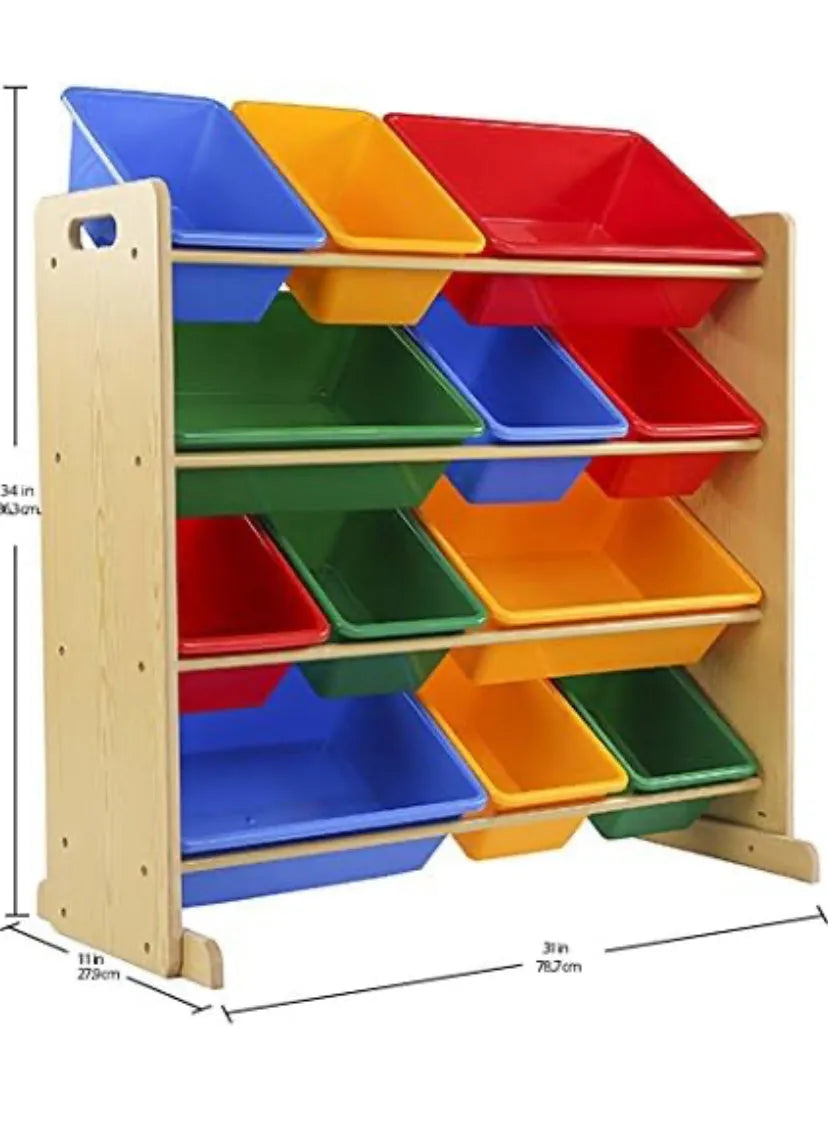 NEW Humble CrewPrimary Toy Storage Organizer w/ 12 Plastic Bins