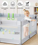 NEW Flying Fish Inc. Baby Playpen, Grey 47x47in