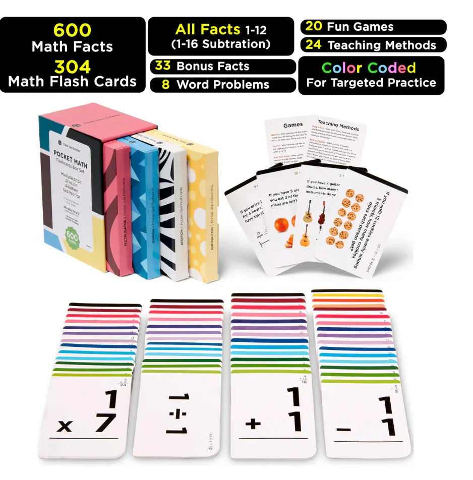 NEW Think Tank Scholar Pocket-Size Math Flashcards