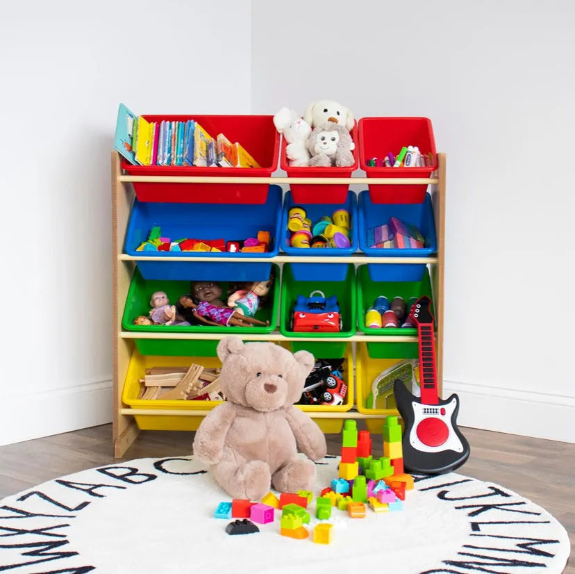 NEW Humble CrewPrimary Toy Storage Organizer w/ 12 Plastic Bins