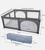 YOBEST Baby Playpen Grey 75'' x 57''