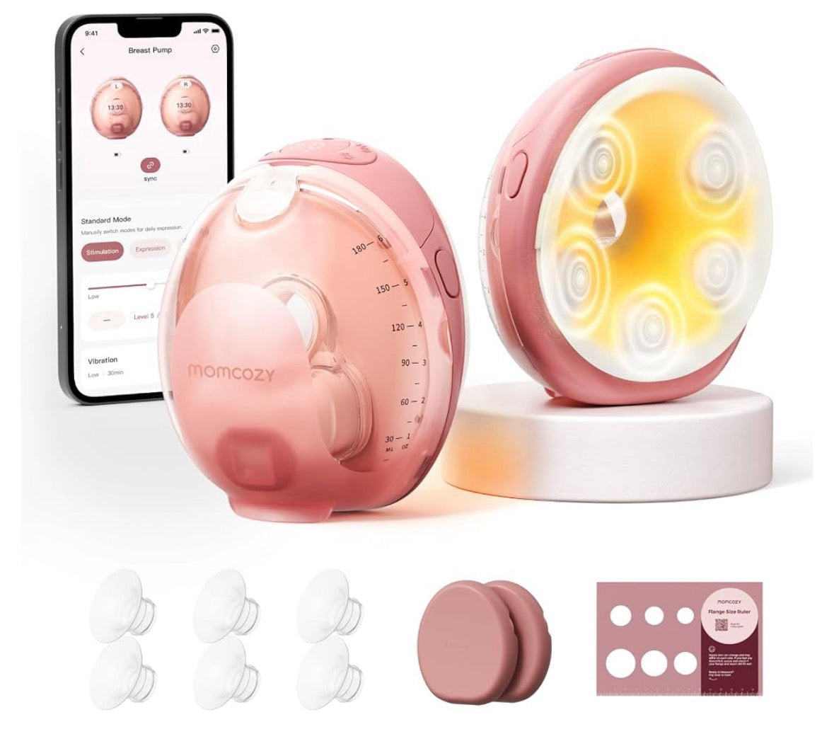 NEW Momcozy Wellness 1 Warm-Massage Wearable Electric Breast Pump