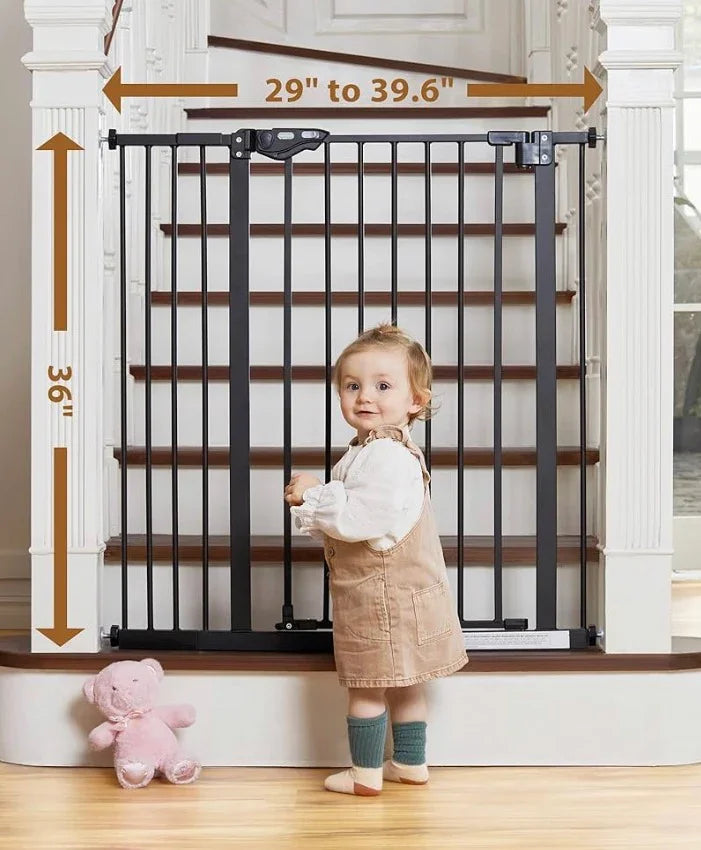 NEW InnoTruth 36" Tall Baby Safety Gate, Black 29-39.6”