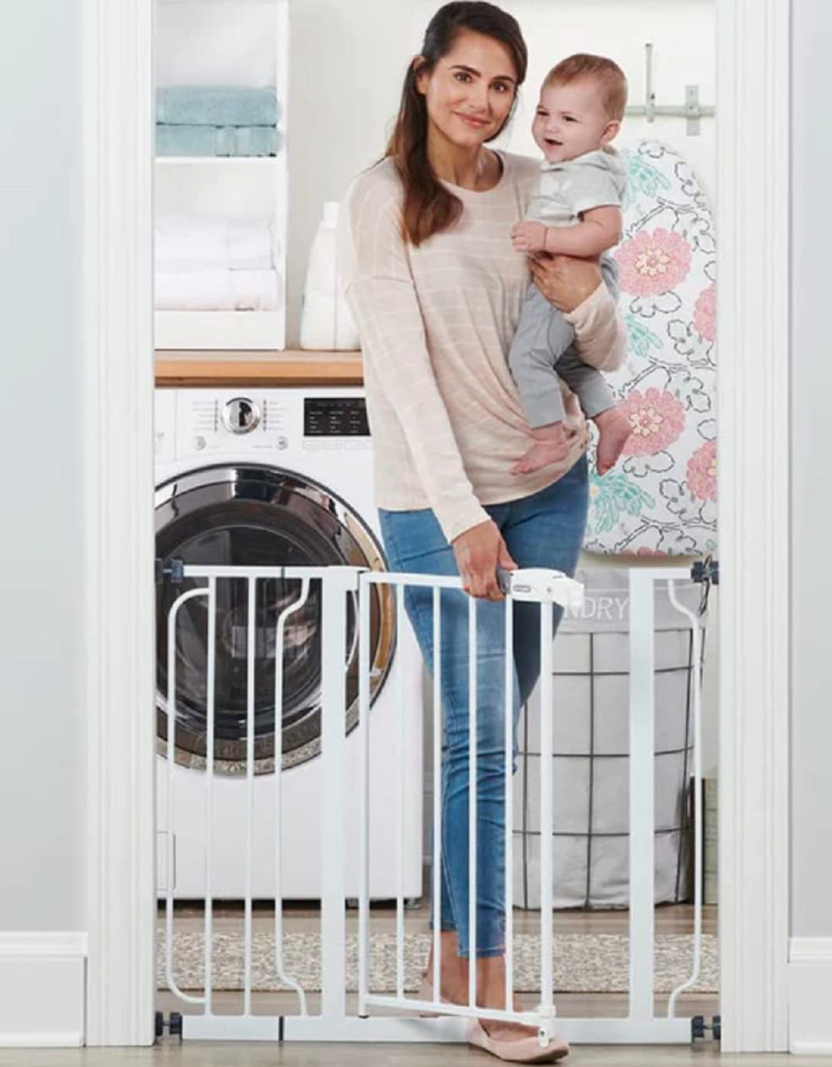 Regalo Easy Step Metal Walk-Through Gate White