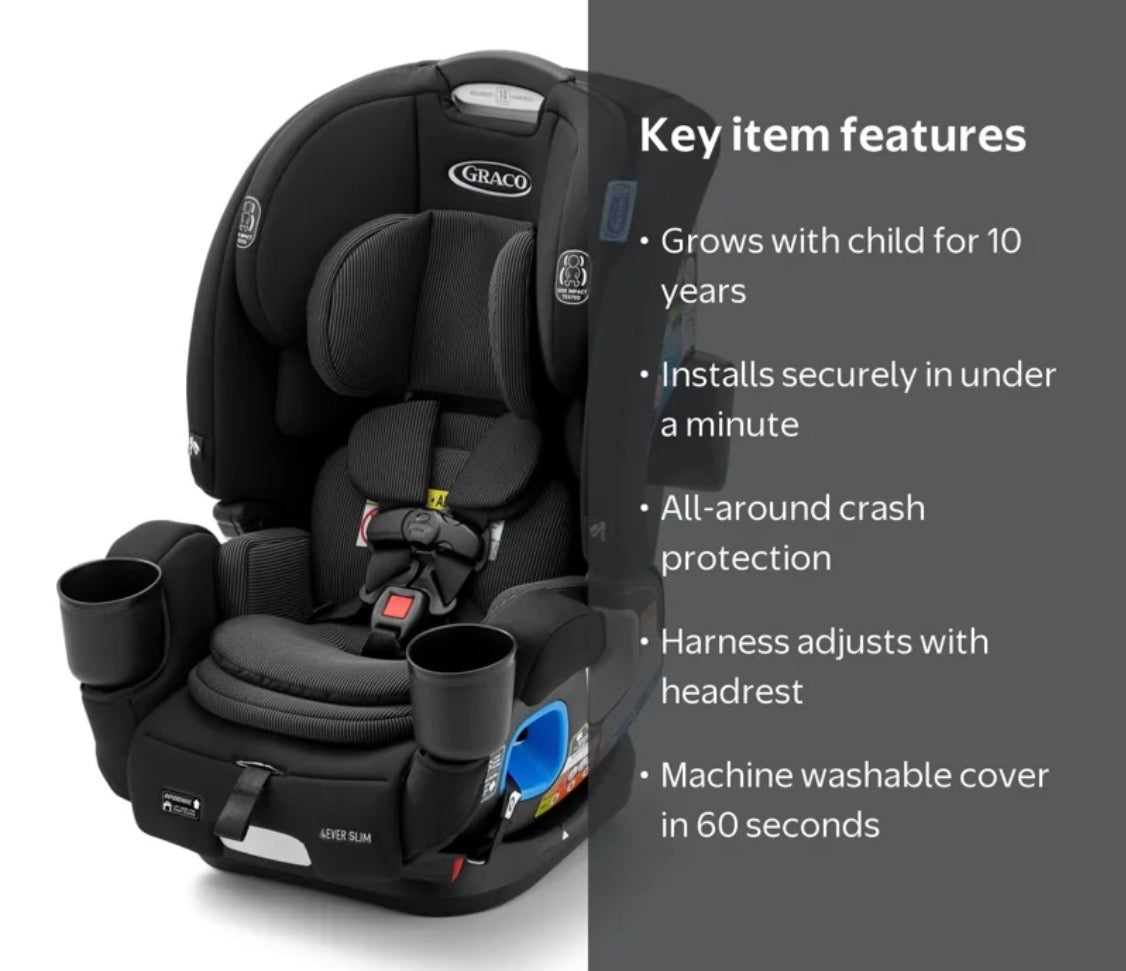 NEW Graco 4Ever DLX Slim 4-in-1 Convertible Car Seat - Thompson