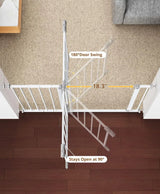 InnoTruth 28.9-42.1" Wide Baby Gate for Stairs, 30" Tall White