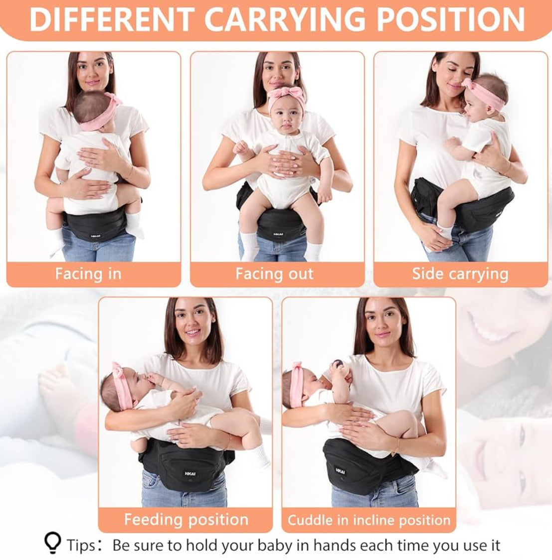 NEW HKAI Hip Carrier Black (up to 44lbs)