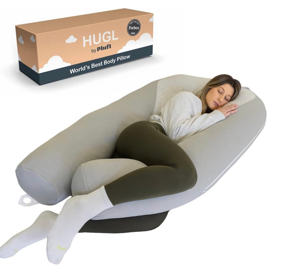 Plufl Hugl Cooling Body Pillow, Grey
