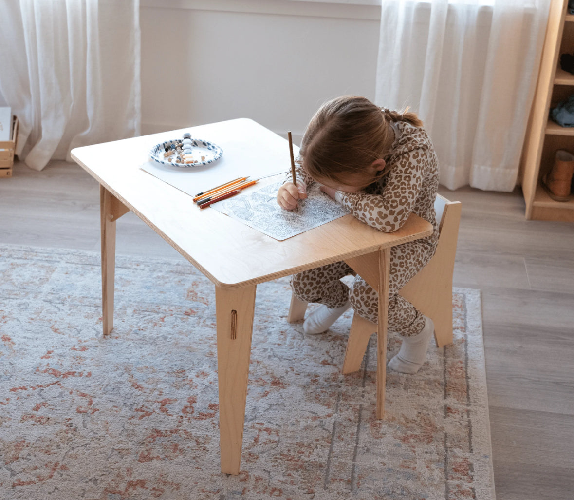 Sprouts Montessori Weaning Table and 2 Chairs, with Leg Extenders