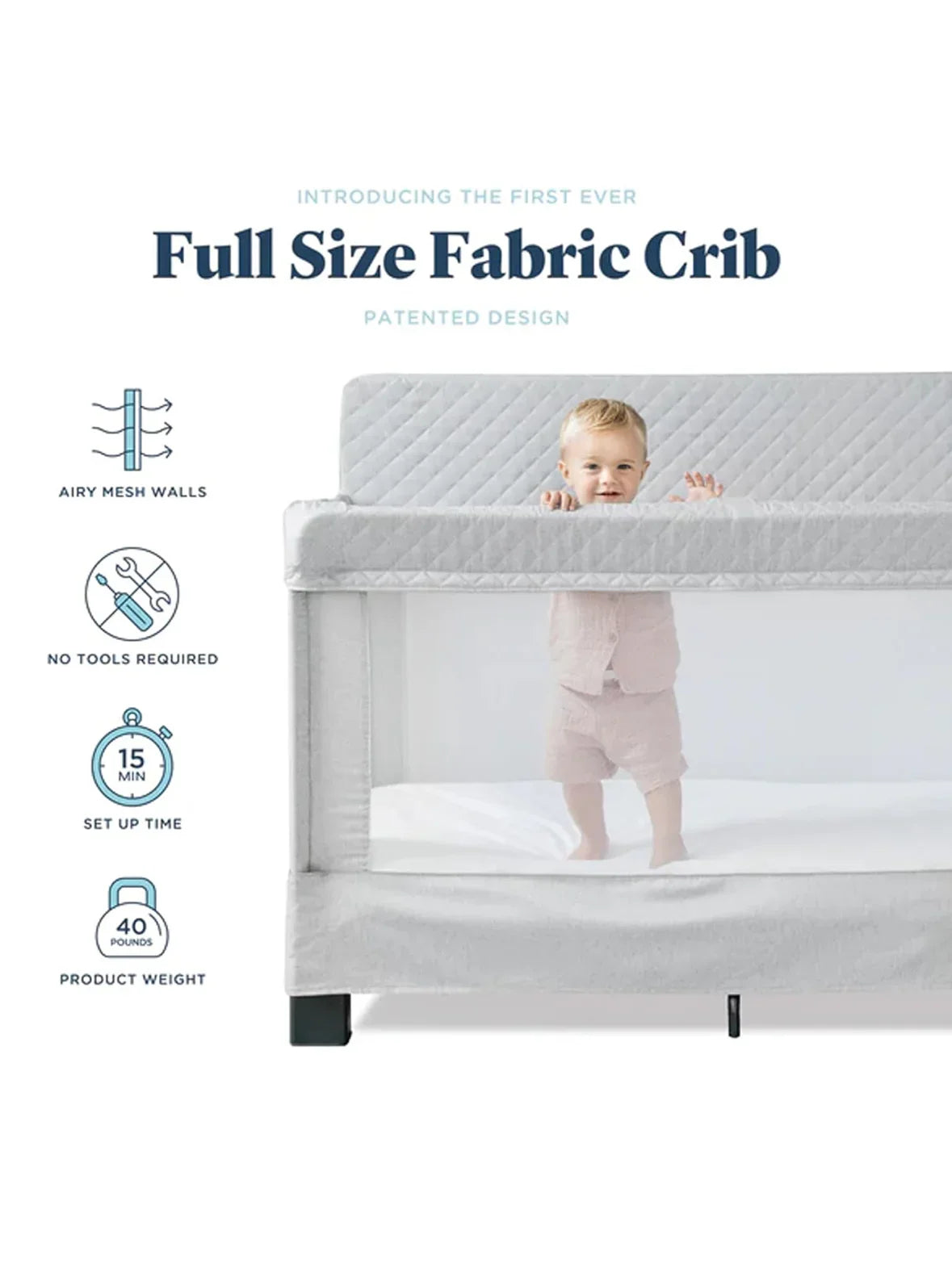NEW Baby Delight Lunaire Full Size Crib in Grey - Me n Mommy To Be