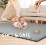 NEW Extra Large 79"x158" Baby Activity Play Mat in Dark Grey