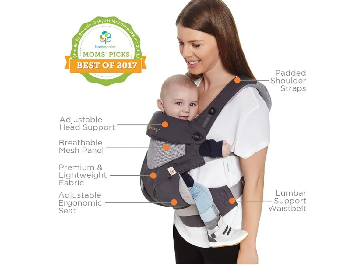 Ergobaby Omni 360 Cool Air Mesh in Carbon Grey - Me n Mommy To Be