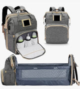 Living Traveling Share 8-in-1 Diaper Bag Backpack with Changing Station, Grey