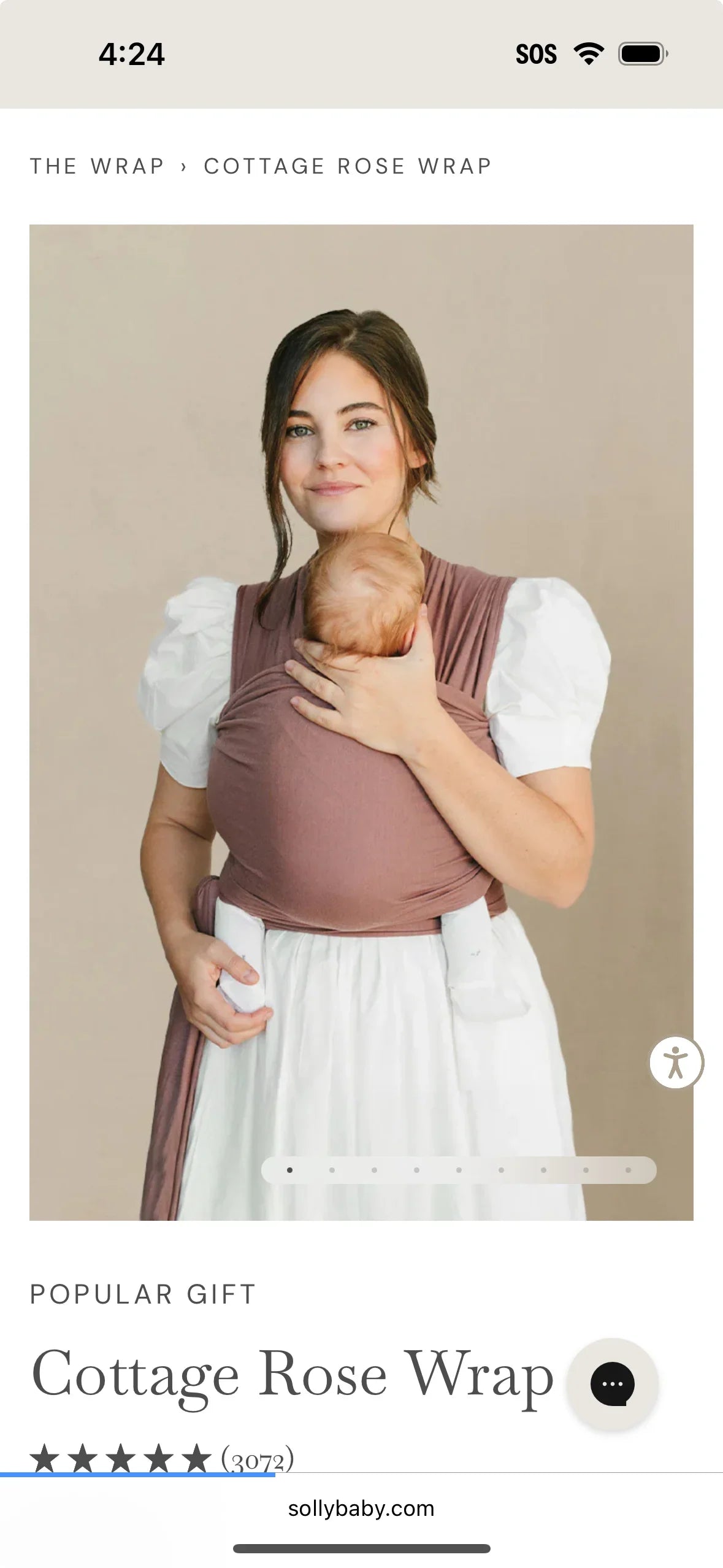 Solly Baby Wrap Carrier in Cottage Rose 8-25lbs